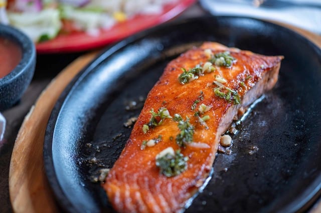 Grilled Salmon Salad.