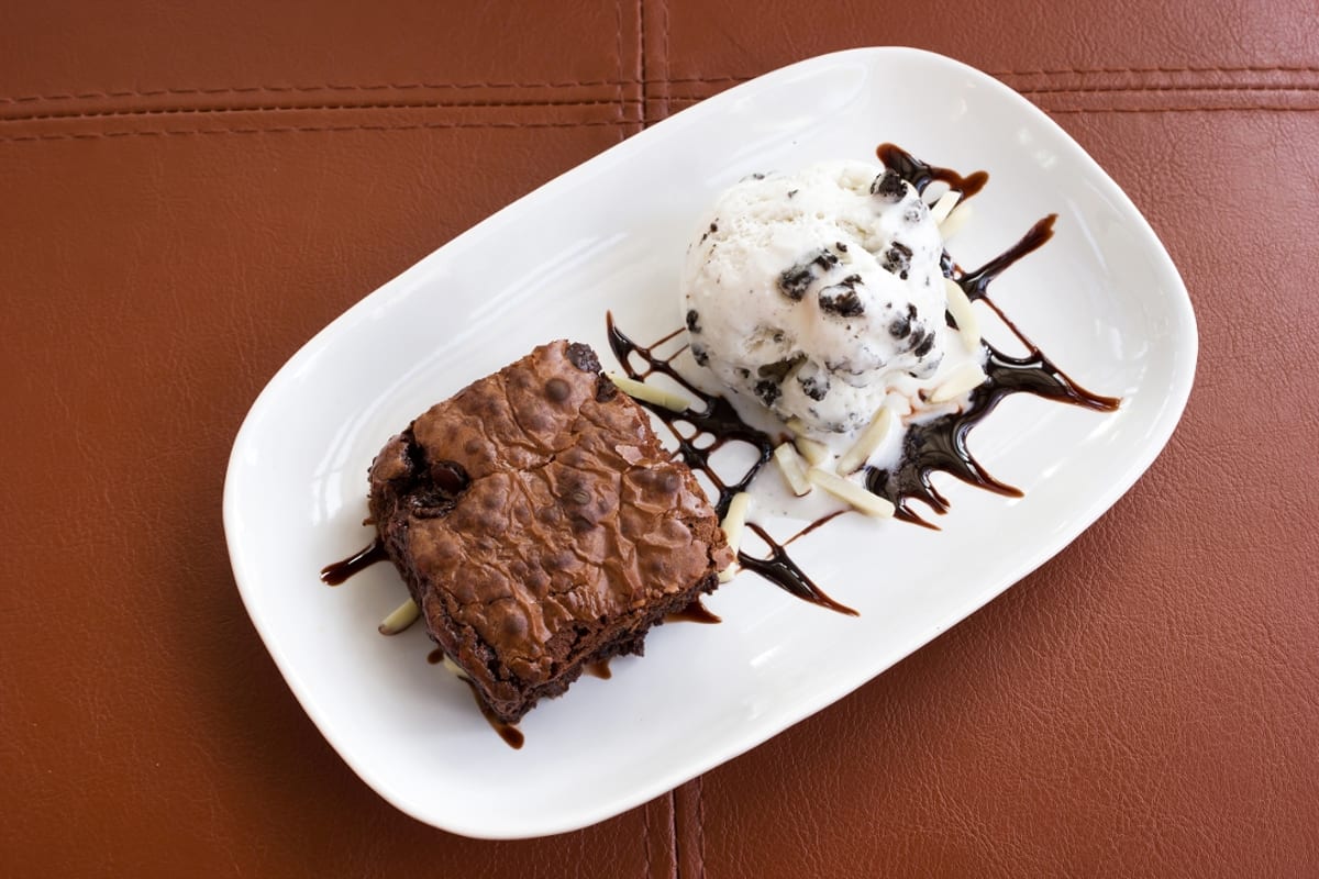 Brownie and Vanilla Ice Cream