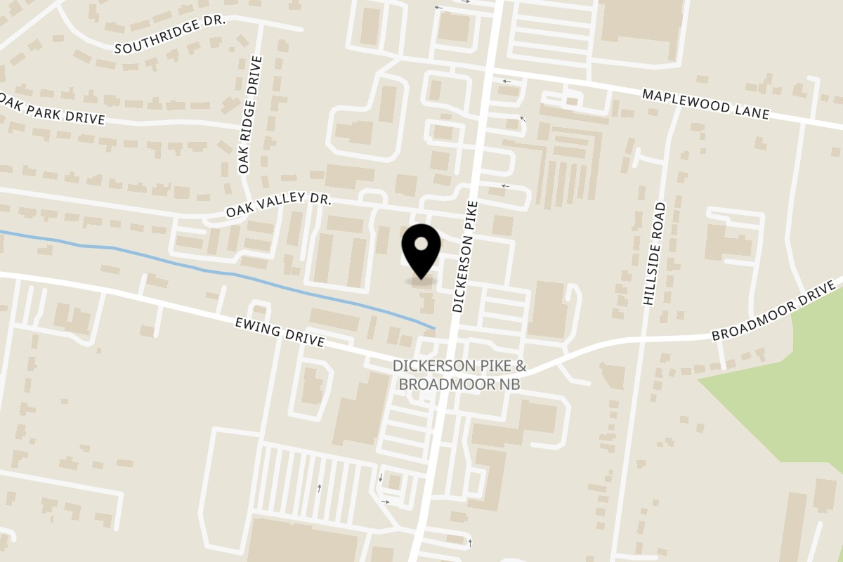 Map showing the location of Reyes Mexican Grill on 3112 Dickerson Pike in Nashville